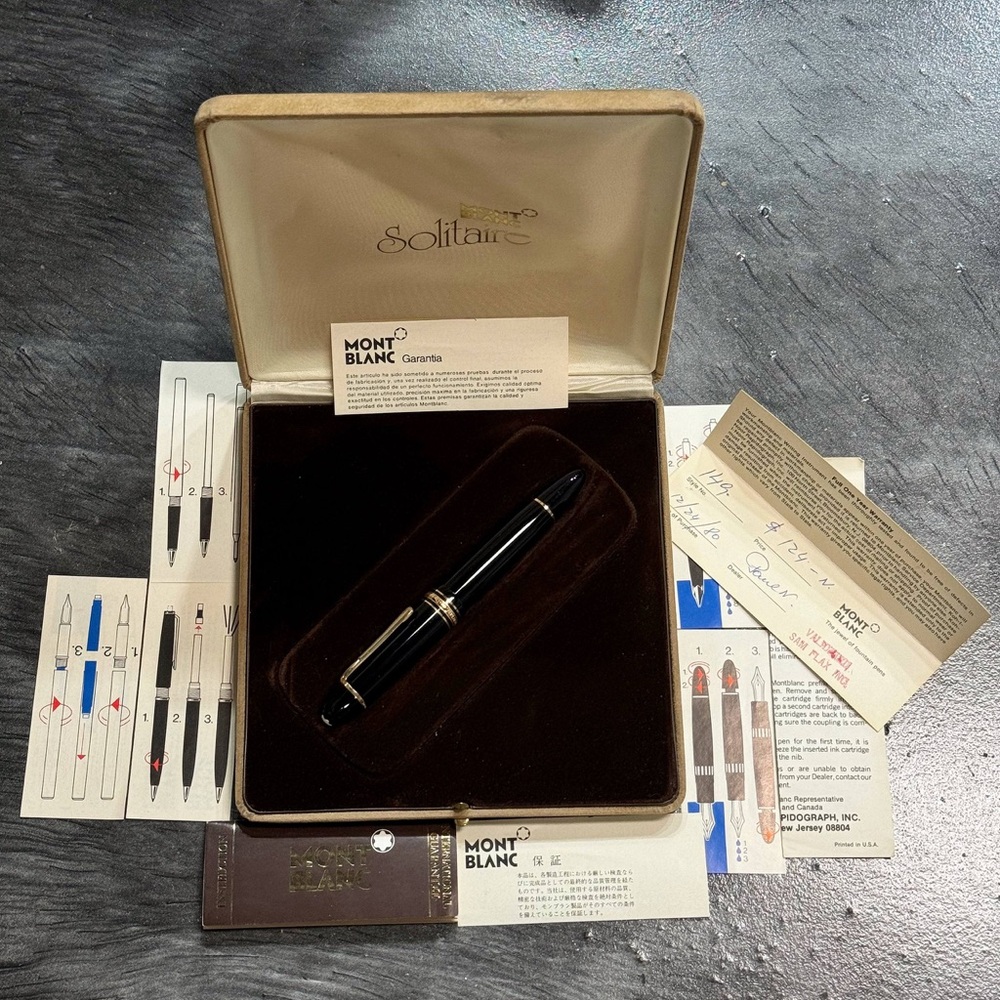1980 Montblanc Meisterstuck 149 Fountain Pen Black Vintage, 14C 585,4810 Box